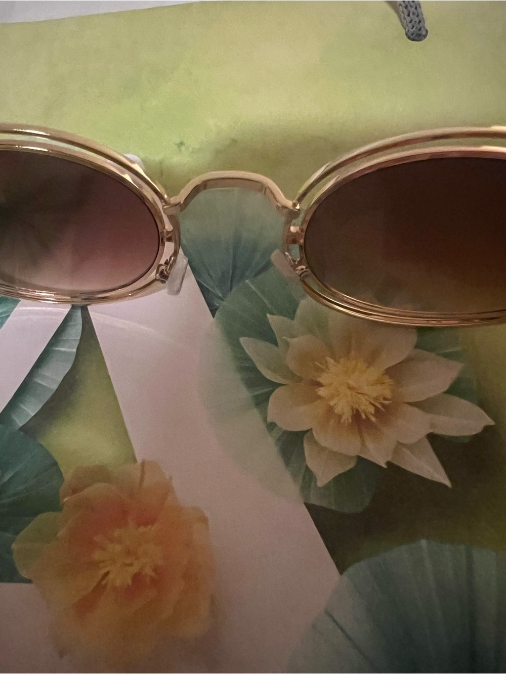 Anthropologie I-SEA Oval Rim Sunglasses - NWT - Gold - Picture 9 of 16